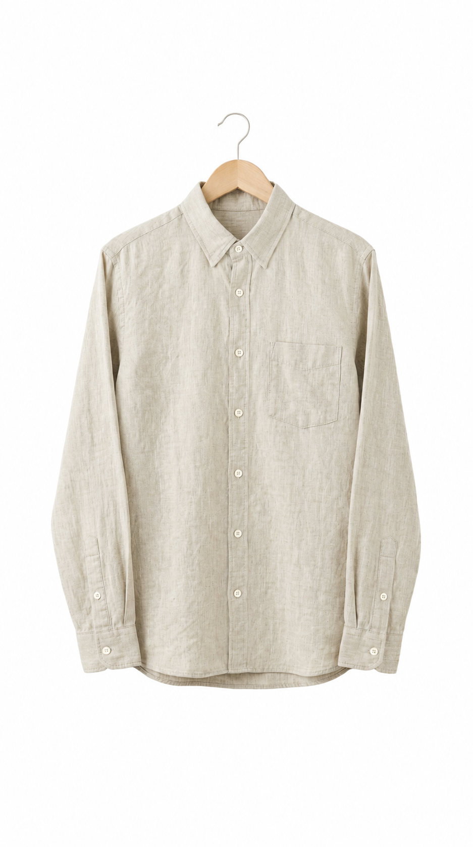 Men's Cotton & Linen Stand Collar Shirt
