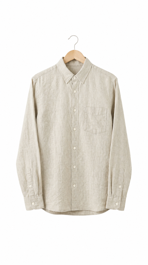 Men's Cotton & Linen Stand Collar Shirt