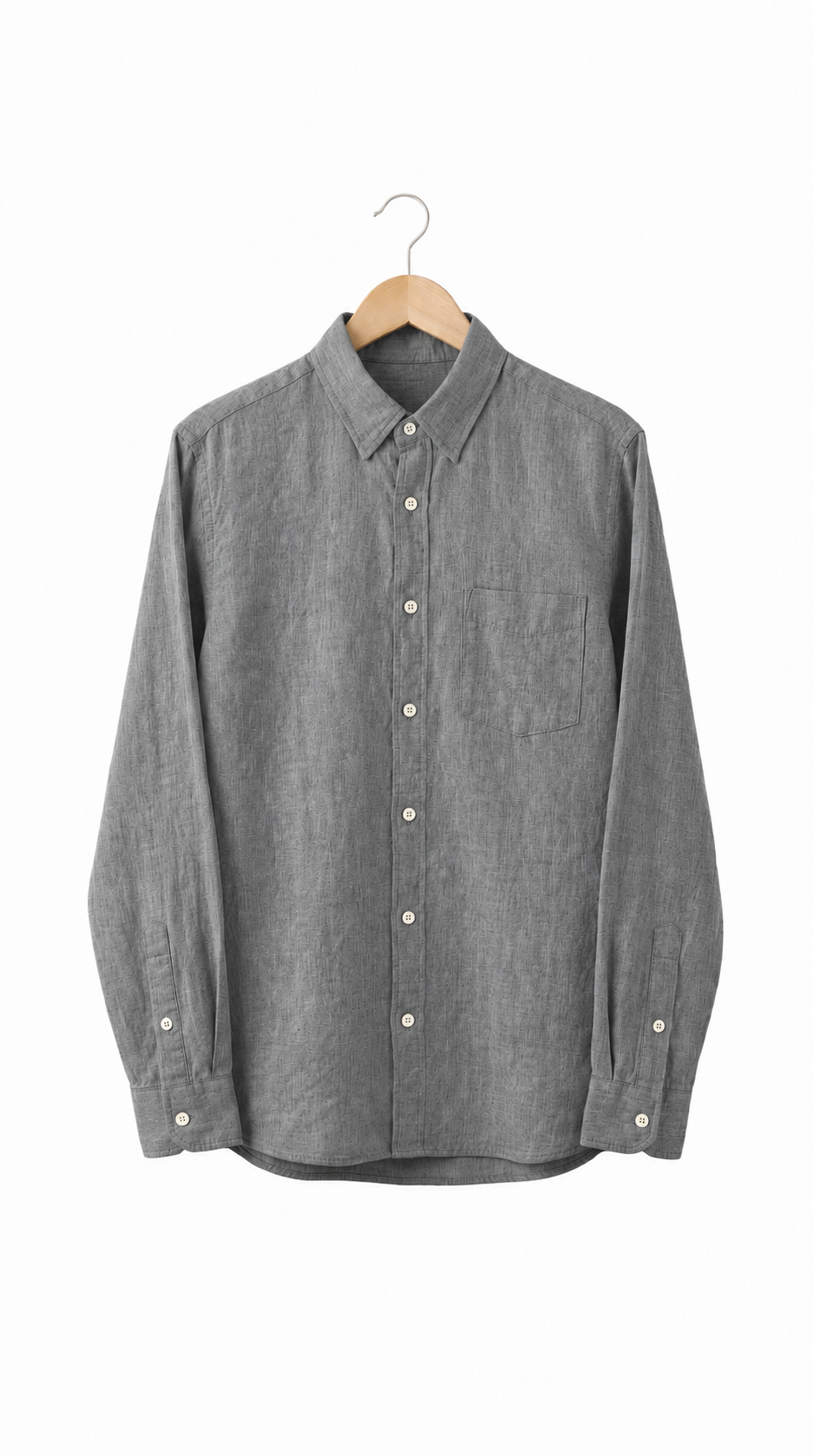 Men's Cotton & Linen Stand Collar Shirt
