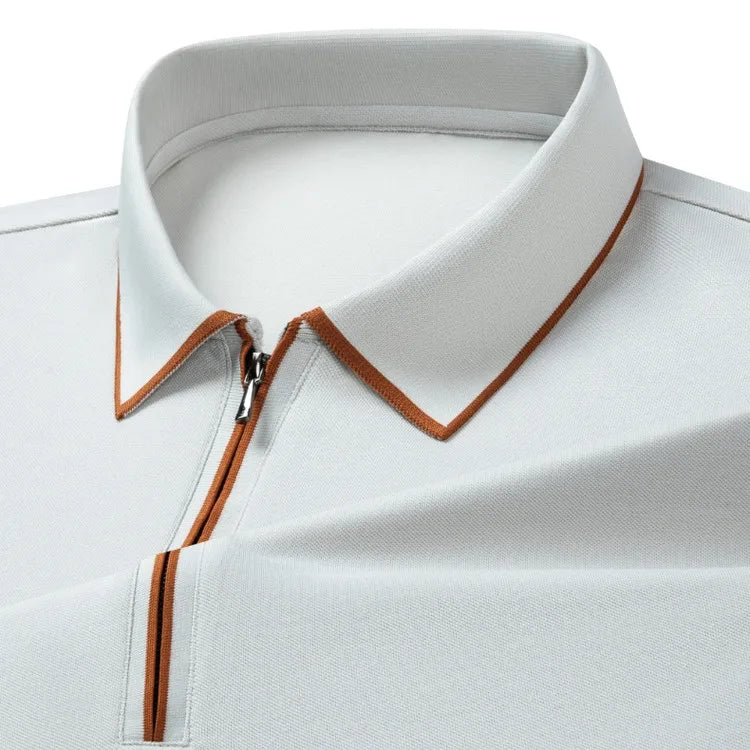 Men's Silk Zipper Polo