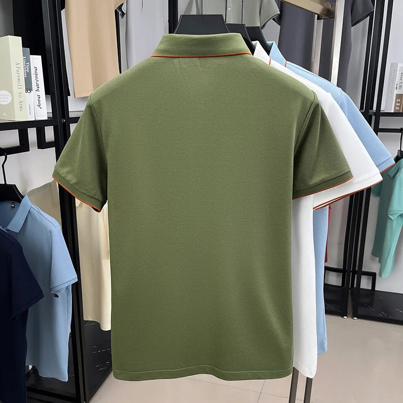 Men's Silk Zipper Polo